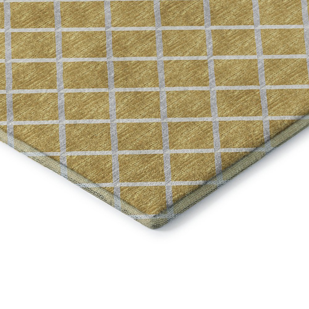 Premium Machine Washable Mayfield  Gold 1'8" x 2'6" Rug. Picture 3