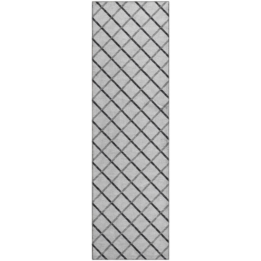 Premium Machine Washable Mayfield  Gray 2'3" x 7'6" Runner Rug. Picture 1