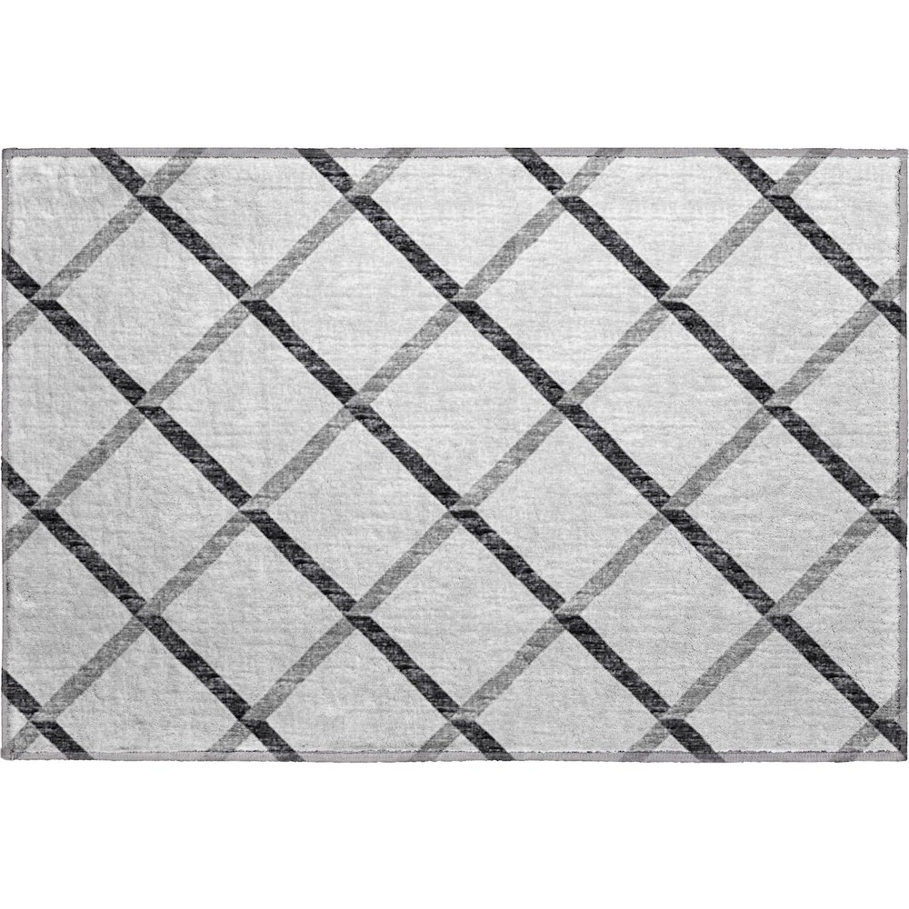Premium Machine Washable Mayfield  Gray 1'8" x 2'6" Rug. Picture 1