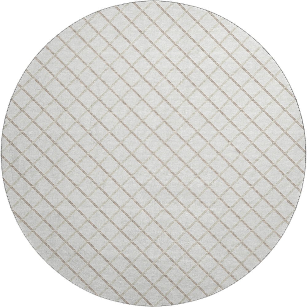 Premium Machine Washable Mayfield  Ivory 8' x 8' Round Rug. Picture 1