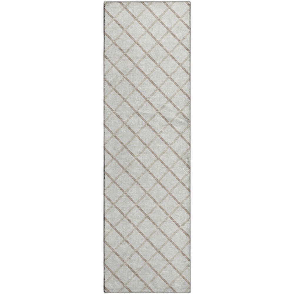 Premium Machine Washable Mayfield  Ivory 2'3" x 7'6" Runner Rug. Picture 1