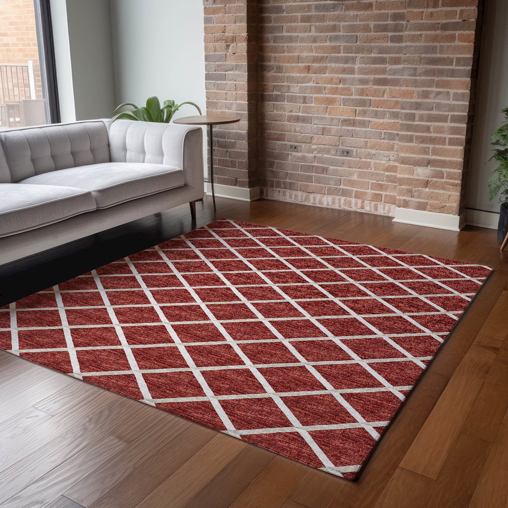 Premium Machine Washable Mayfield  Red 2'6" x 3'10" Rug. Picture 6