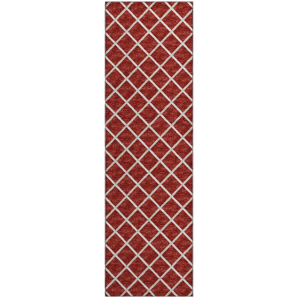 Premium Machine Washable Mayfield  Red 2'3" x 7'6" Runner Rug. Picture 1
