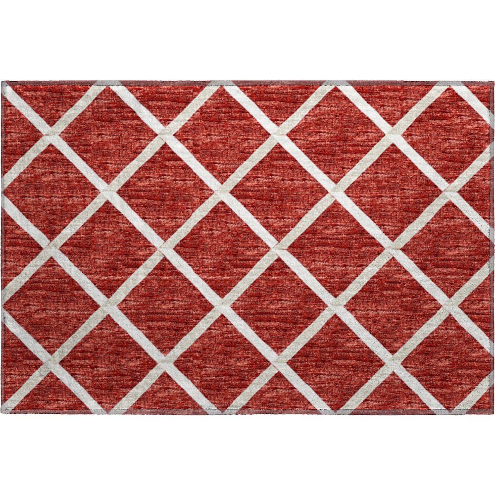 Premium Machine Washable Mayfield  Red 1'8" x 2'6" Rug. Picture 1