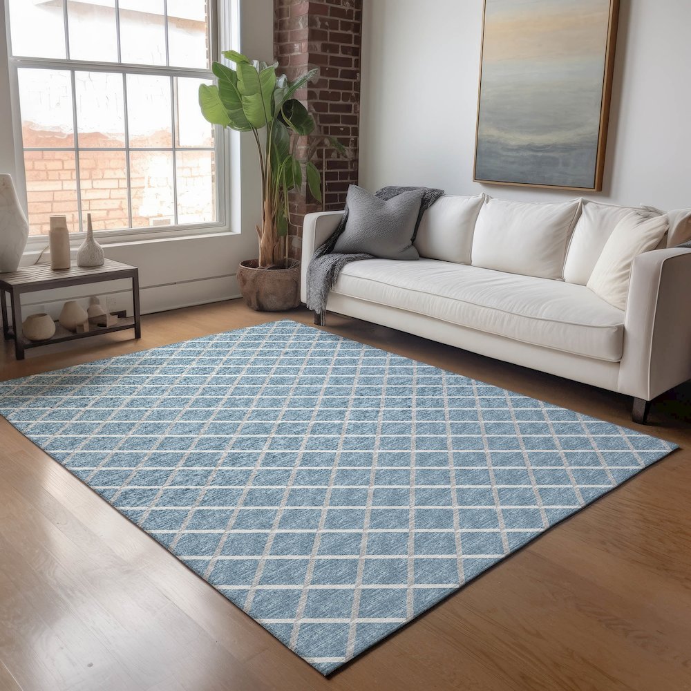 Premium Machine Washable Mayfield  Sky 2'6" x 3'10" Rug. Picture 5