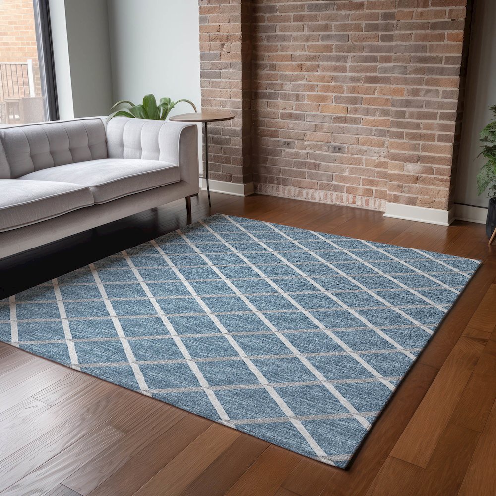 Premium Machine Washable Mayfield  Sky 2'6" x 3'10" Rug. Picture 6