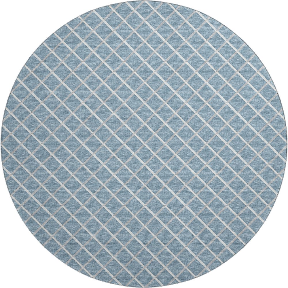 Premium Machine Washable Mayfield  Sky 8' x 8' Round Rug. Picture 1