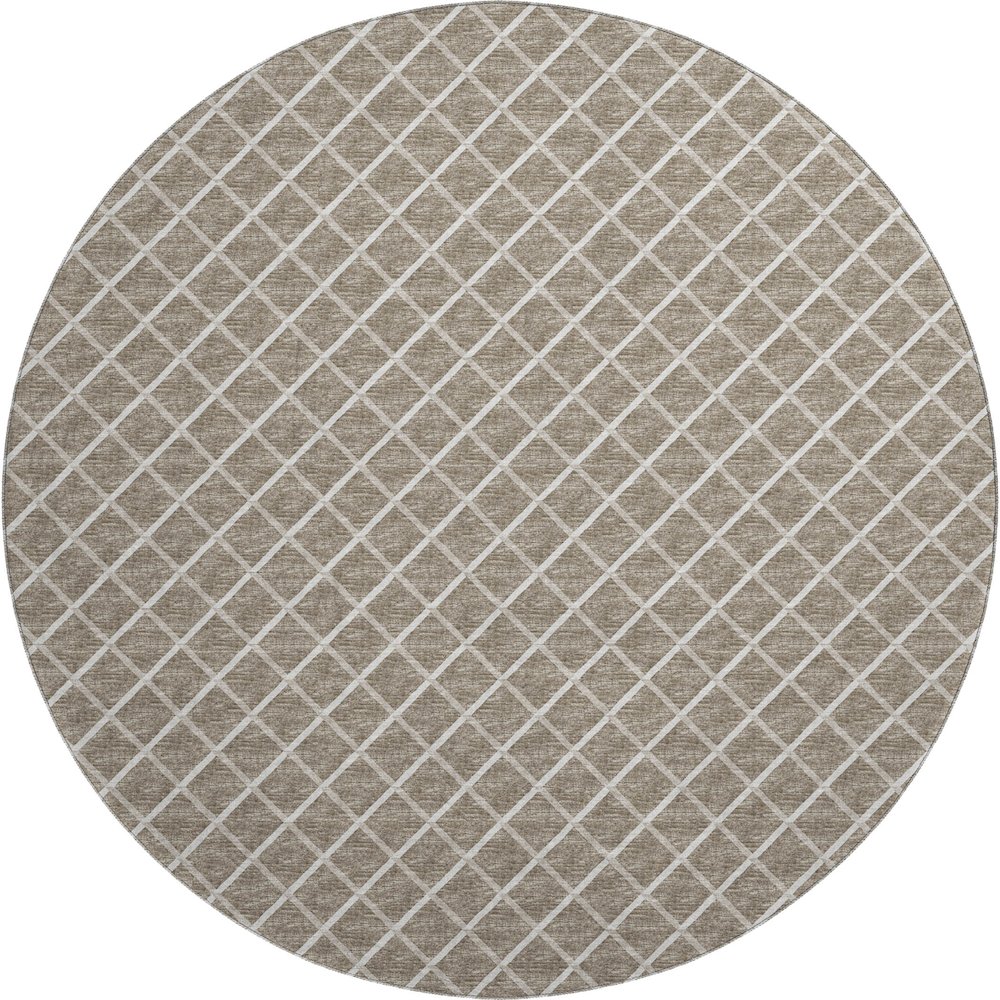 Premium Machine Washable Mayfield  Taupe 8' x 8' Round Rug. Picture 1
