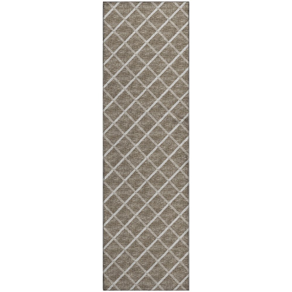Premium Machine Washable Mayfield  Taupe 2'3" x 7'6" Runner Rug. Picture 1