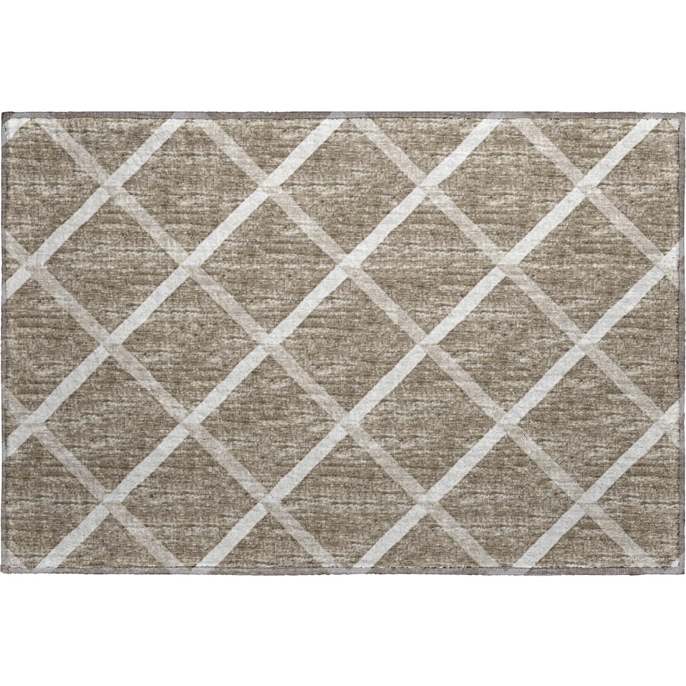 Premium Machine Washable Mayfield  Taupe 1'8" x 2'6" Rug. Picture 1