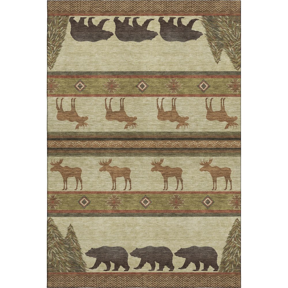 Premium Machine Washable Mayfield  Brown 2'6" x 3'10" Rug. Picture 1