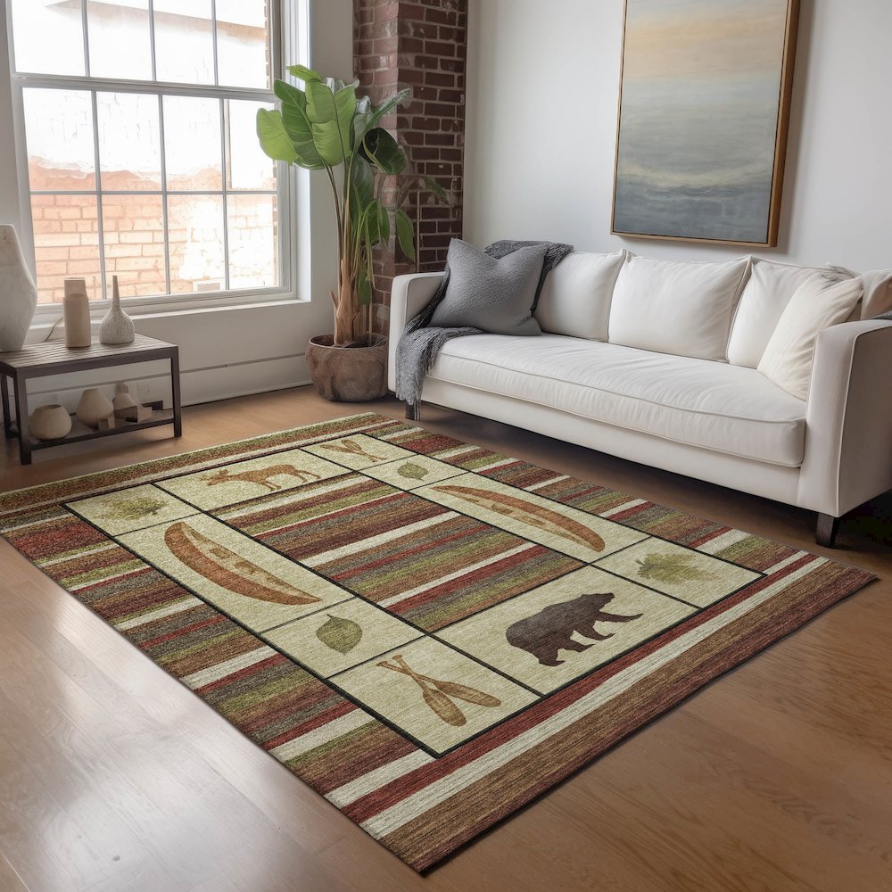 Premium Machine Washable Mayfield  Multi 2'6" x 3'10" Rug. Picture 5