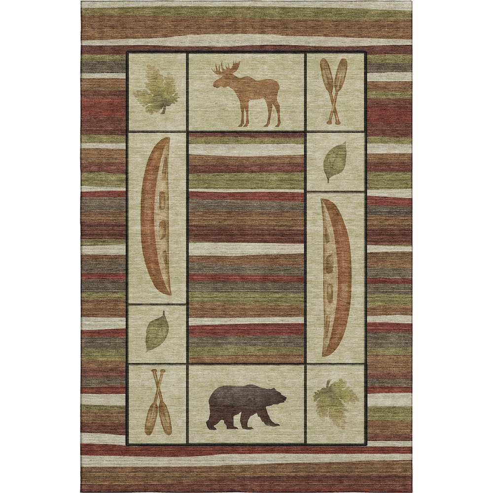 Premium Machine Washable Mayfield  Multi 2'6" x 3'10" Rug. Picture 1