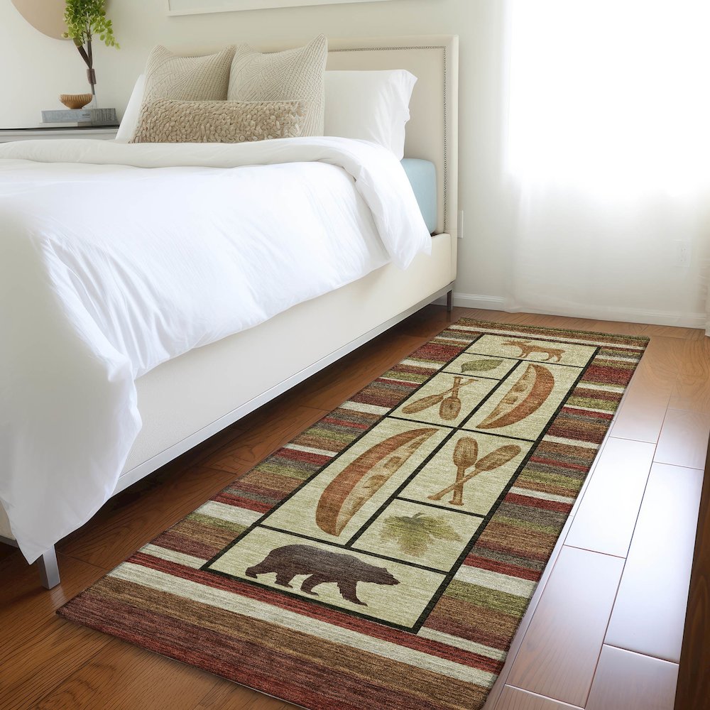 Premium Machine Washable Mayfield  Multi 2'3" x 7'6" Runner Rug. Picture 5