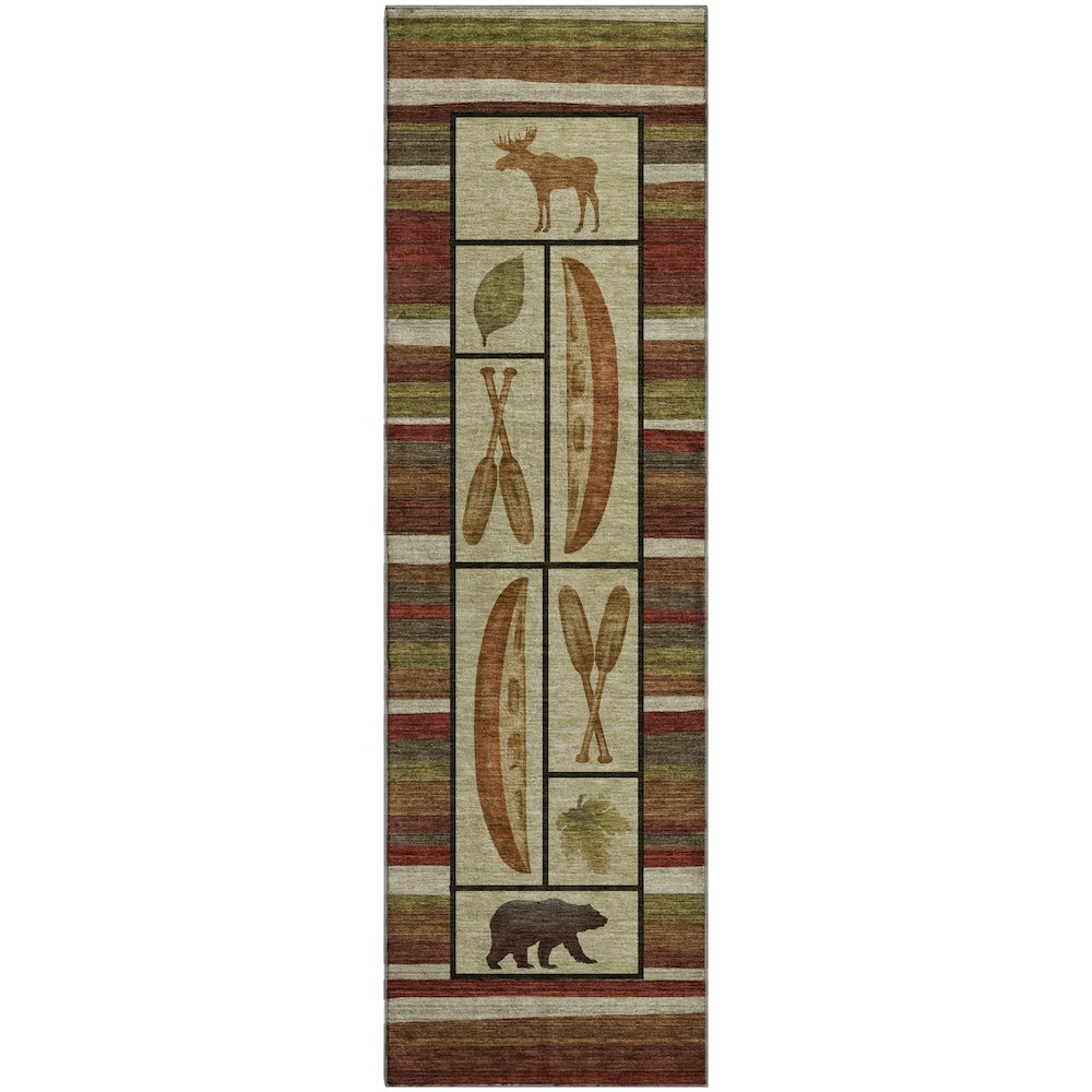 Premium Machine Washable Mayfield  Multi 2'3" x 7'6" Runner Rug. Picture 1