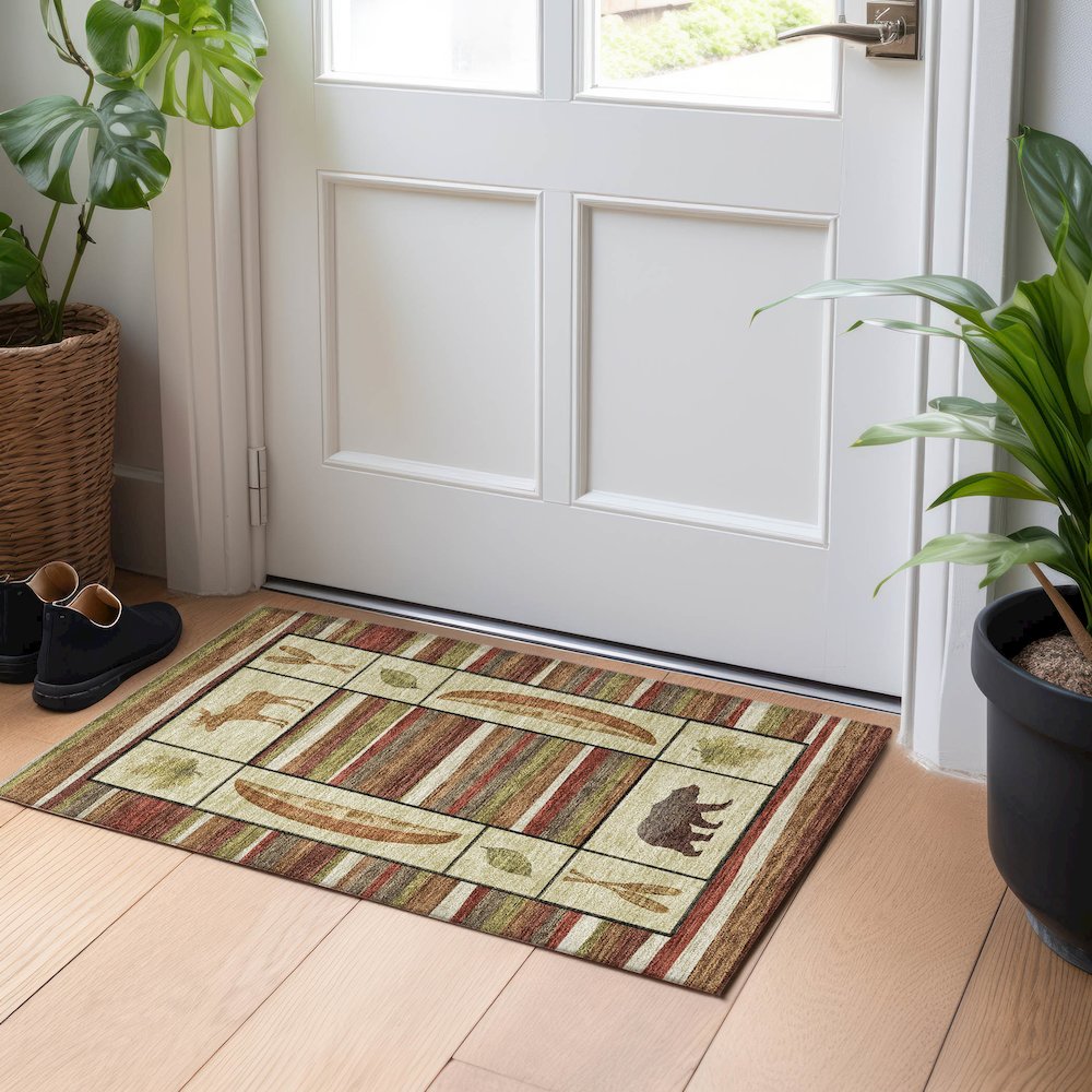 Premium Machine Washable Mayfield  Multi 1'8" x 2'6" Rug. Picture 5