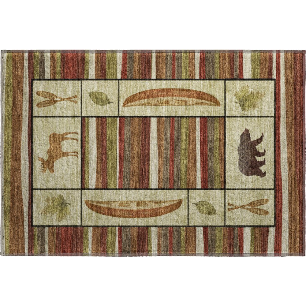 Premium Machine Washable Mayfield  Multi 1'8" x 2'6" Rug. Picture 1