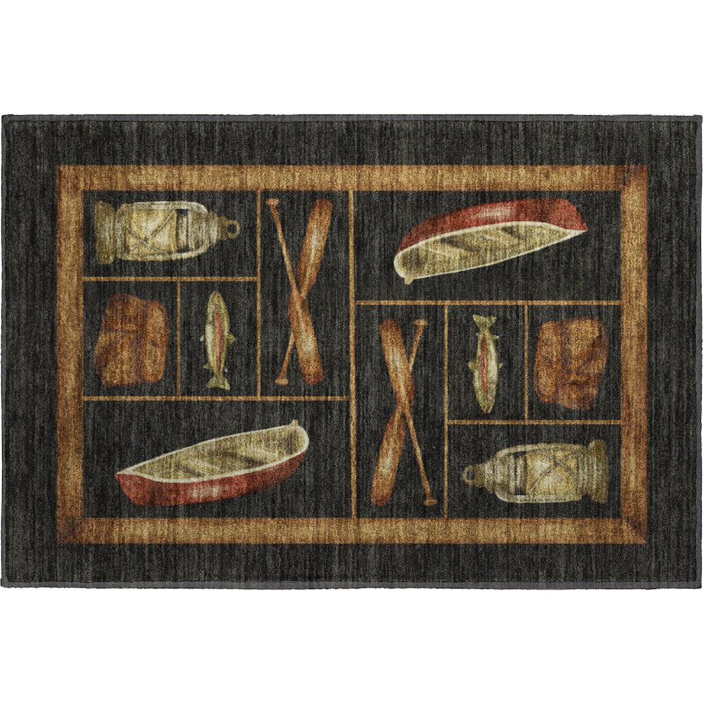 Premium Machine Washable Mayfield  Midnight 1'8" x 2'6" Rug. Picture 1