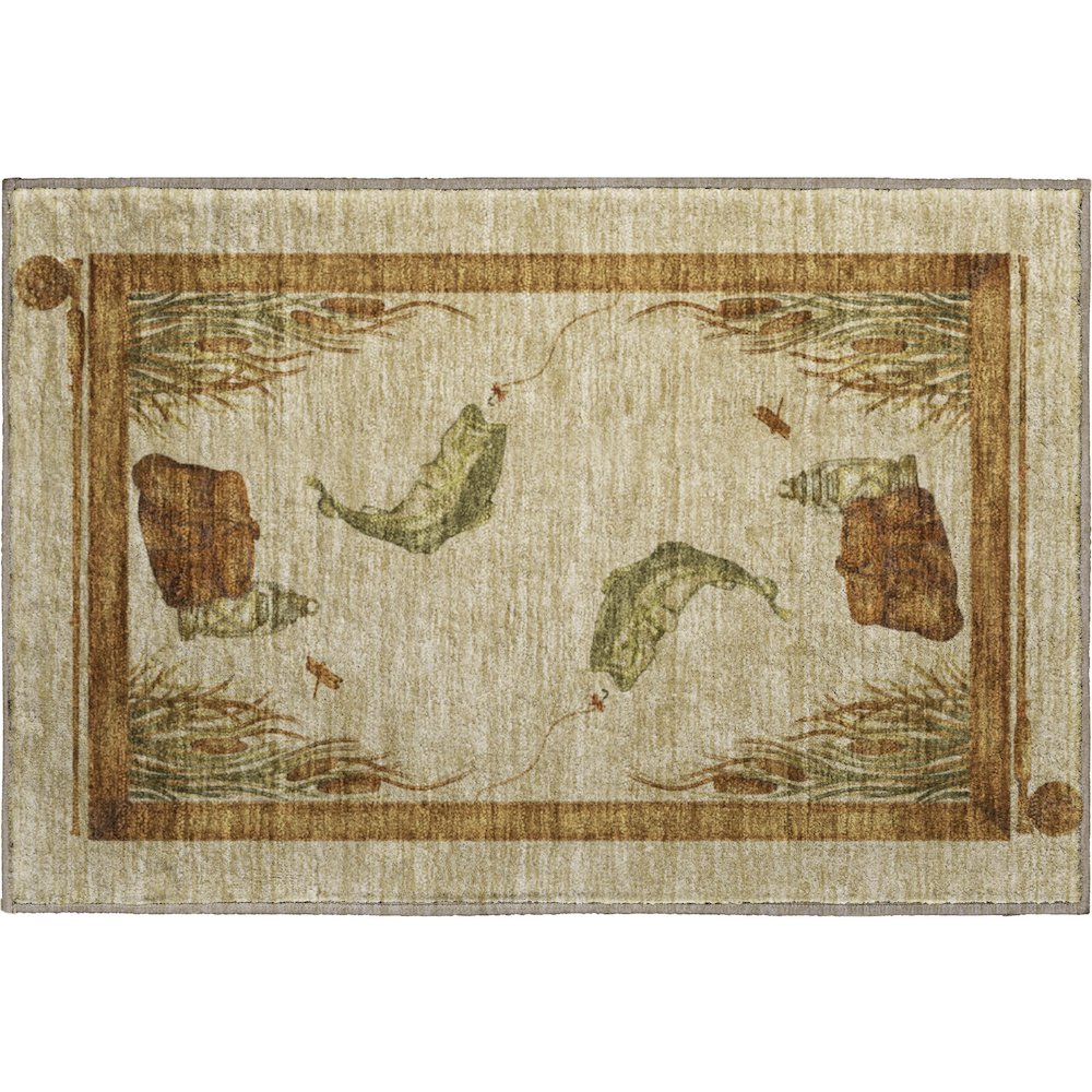 Premium Machine Washable Mayfield  Khaki 1'8" x 2'6" Rug. Picture 1