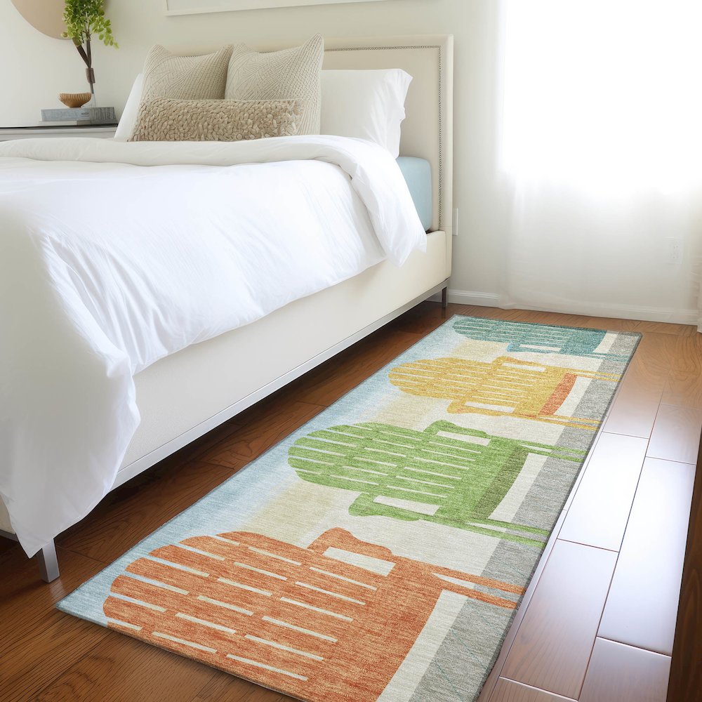 Premium Machine Washable Mayfield  Poolside 2'3" x 7'6" Runner Rug. Picture 5