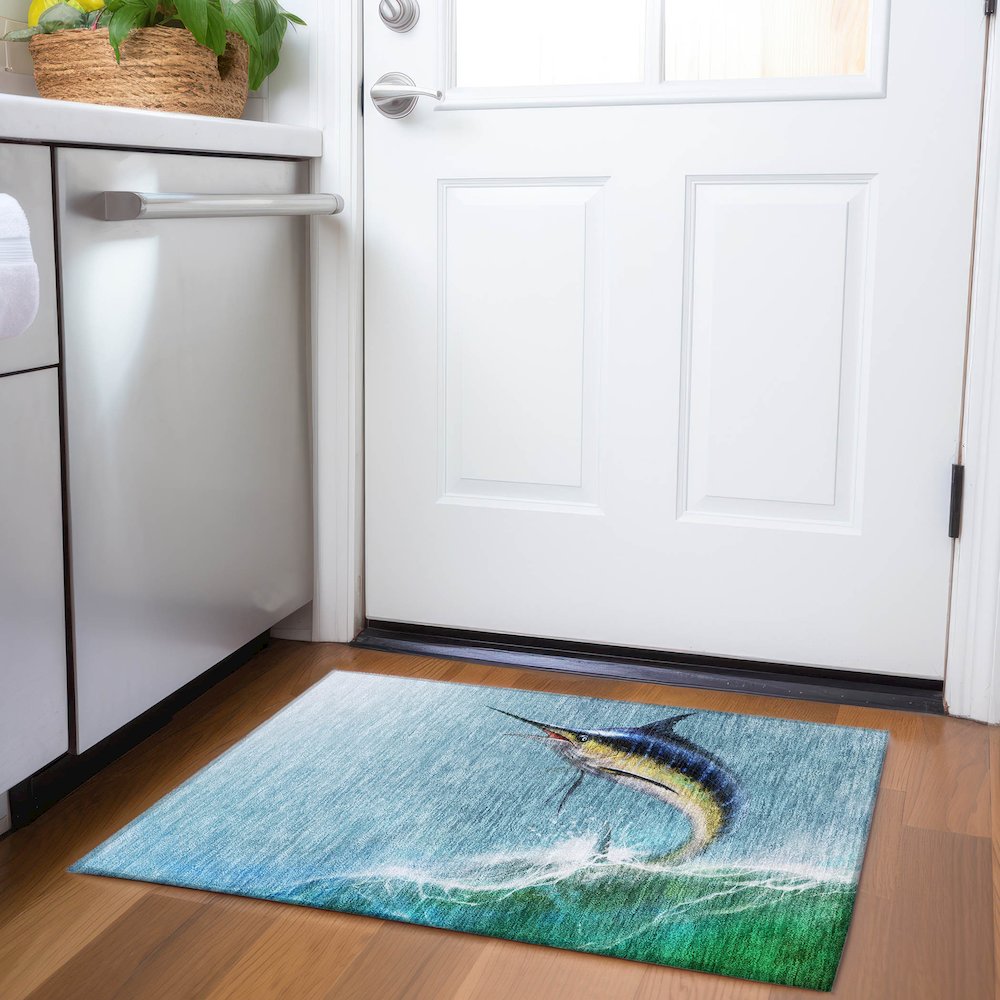 Premium Machine Washable Mayfield  Bermuda 1'8" x 2'6" Rug. Picture 5