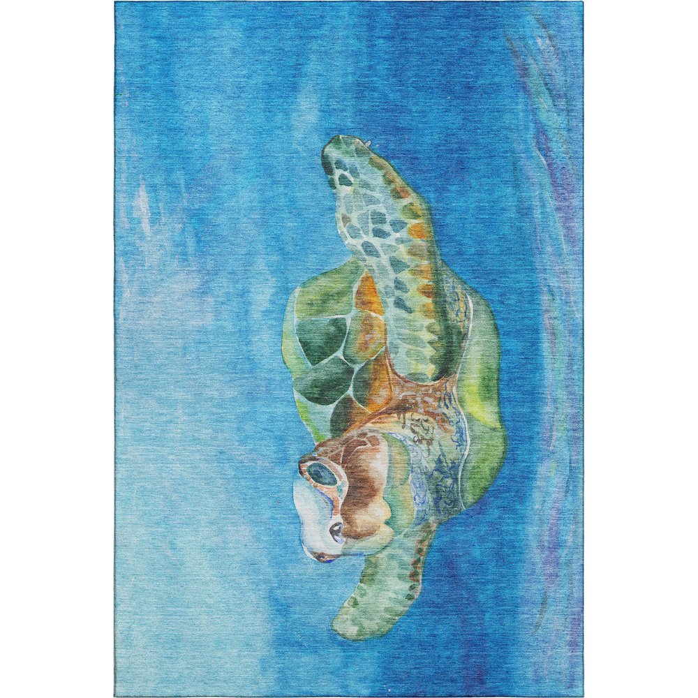 Premium Machine Washable Mayfield  Ocean 2'6" x 3'10" Rug. Picture 1