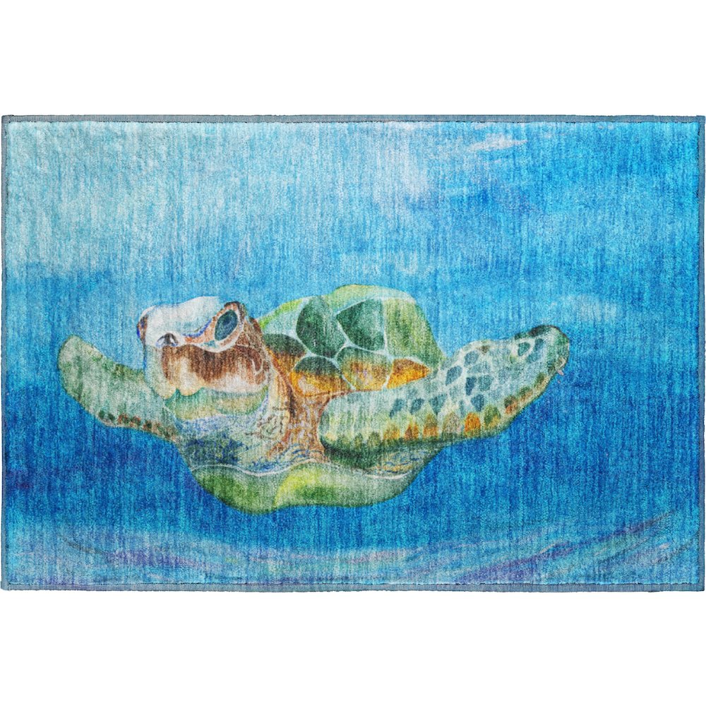 Premium Machine Washable Mayfield  Ocean 1'8" x 2'6" Rug. Picture 1