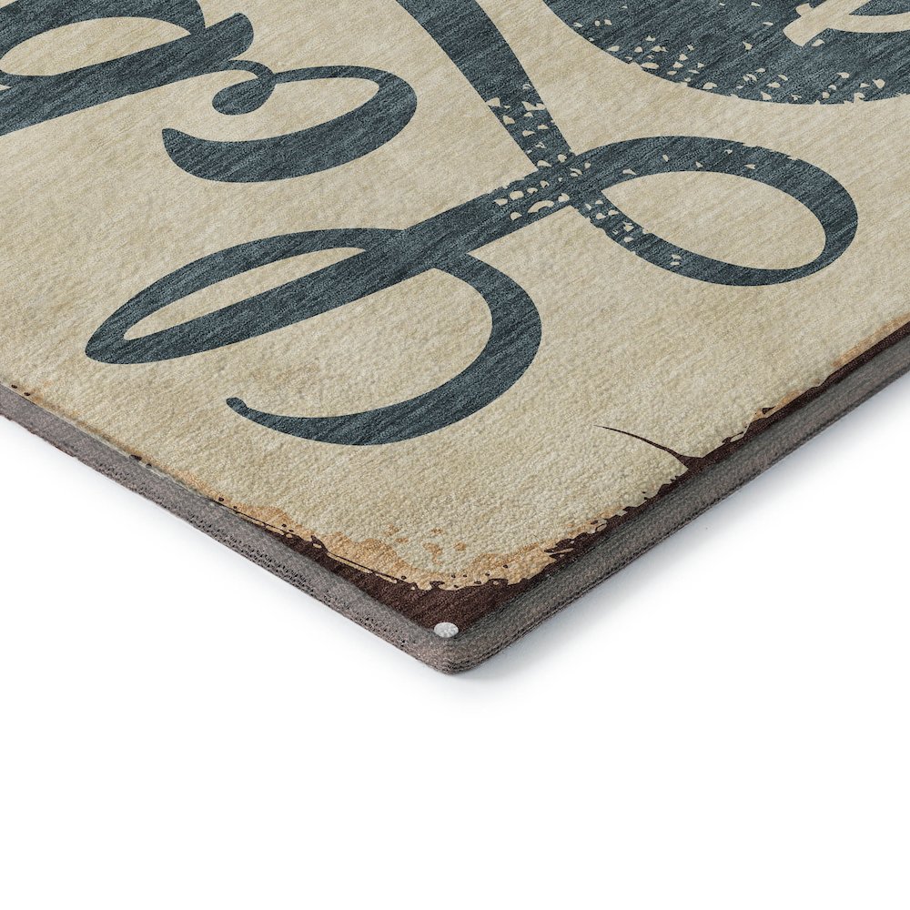 Premium Machine Washable Mayfield  Beige 1'8" x 2'6" Rug. Picture 3