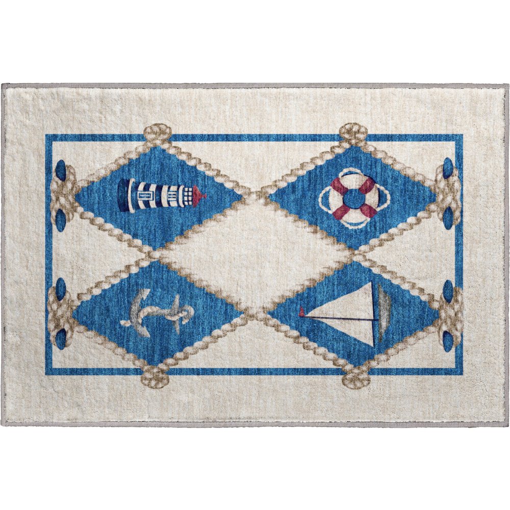 Premium Machine Washable Mayfield  Ivory 1'8" x 2'6" Rug. Picture 1