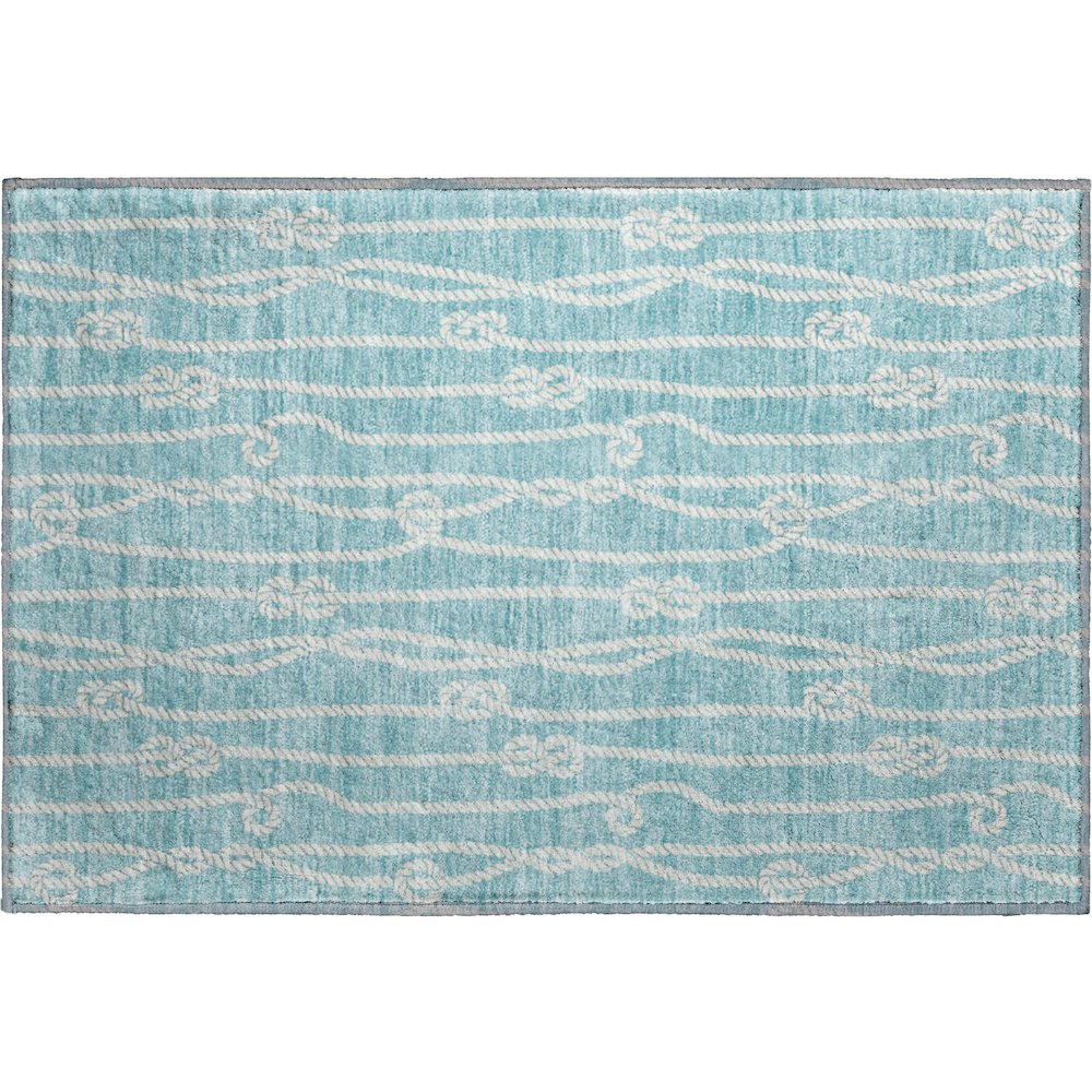 Premium Machine Washable Mayfield  Lagoon 1'8" x 2'6" Rug. Picture 1
