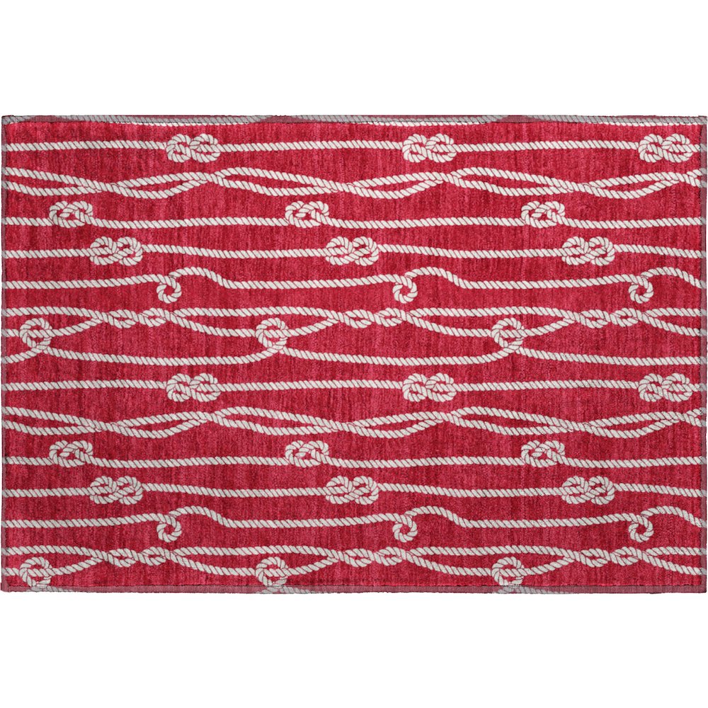 Premium Machine Washable Mayfield  Red 1'8" x 2'6" Rug. Picture 1