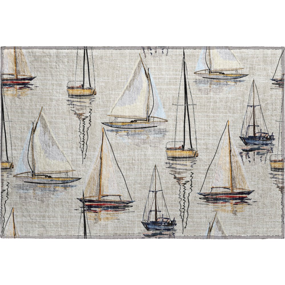 Premium Machine Washable Mayfield  Ivory 1'8" x 2'6" Rug. Picture 1