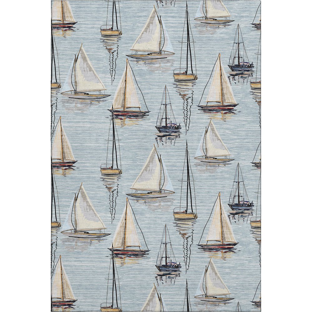 Premium Machine Washable Mayfield  Sky 2'6" x 3'10" Rug. Picture 1