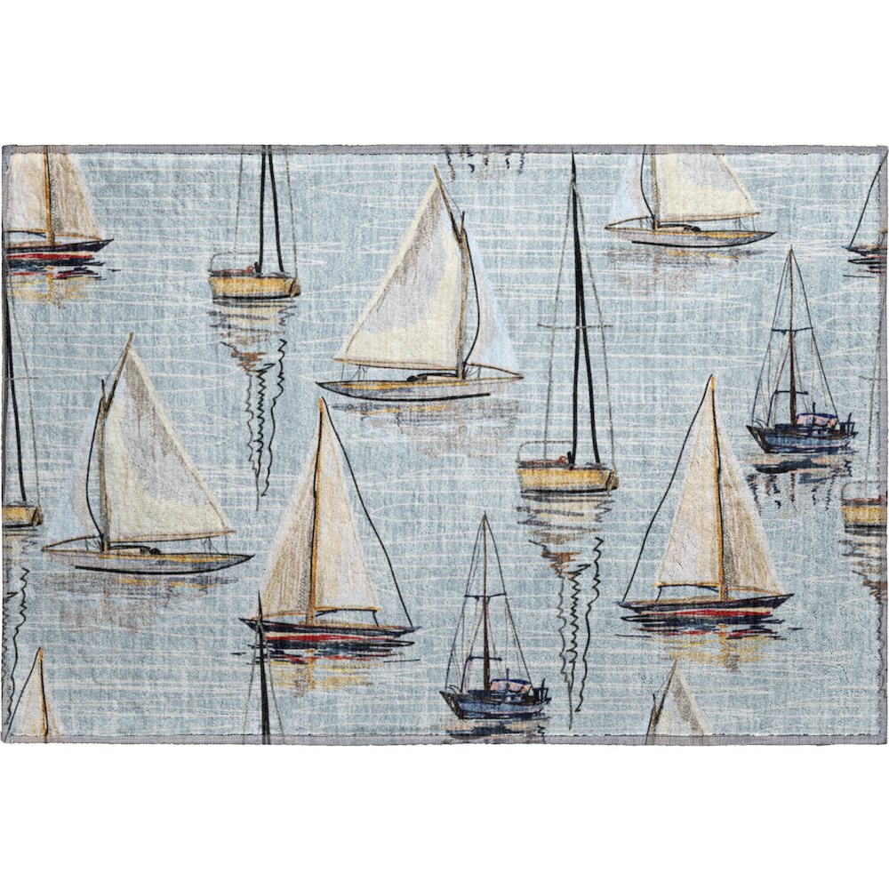 Premium Machine Washable Mayfield  Sky 1'8" x 2'6" Rug. Picture 1