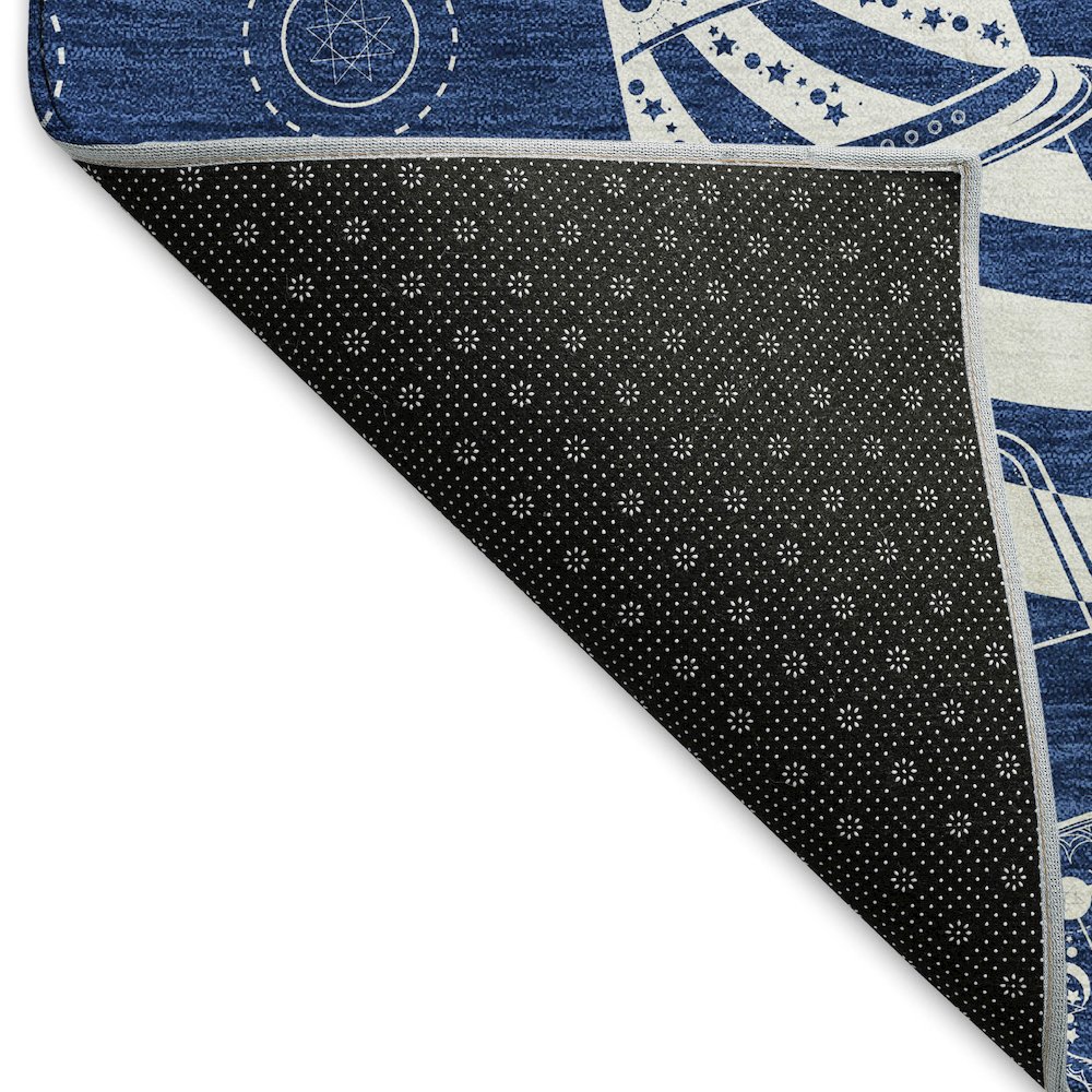 Premium Machine Washable Mayfield  Navy 1'8" x 2'6" Rug. Picture 2