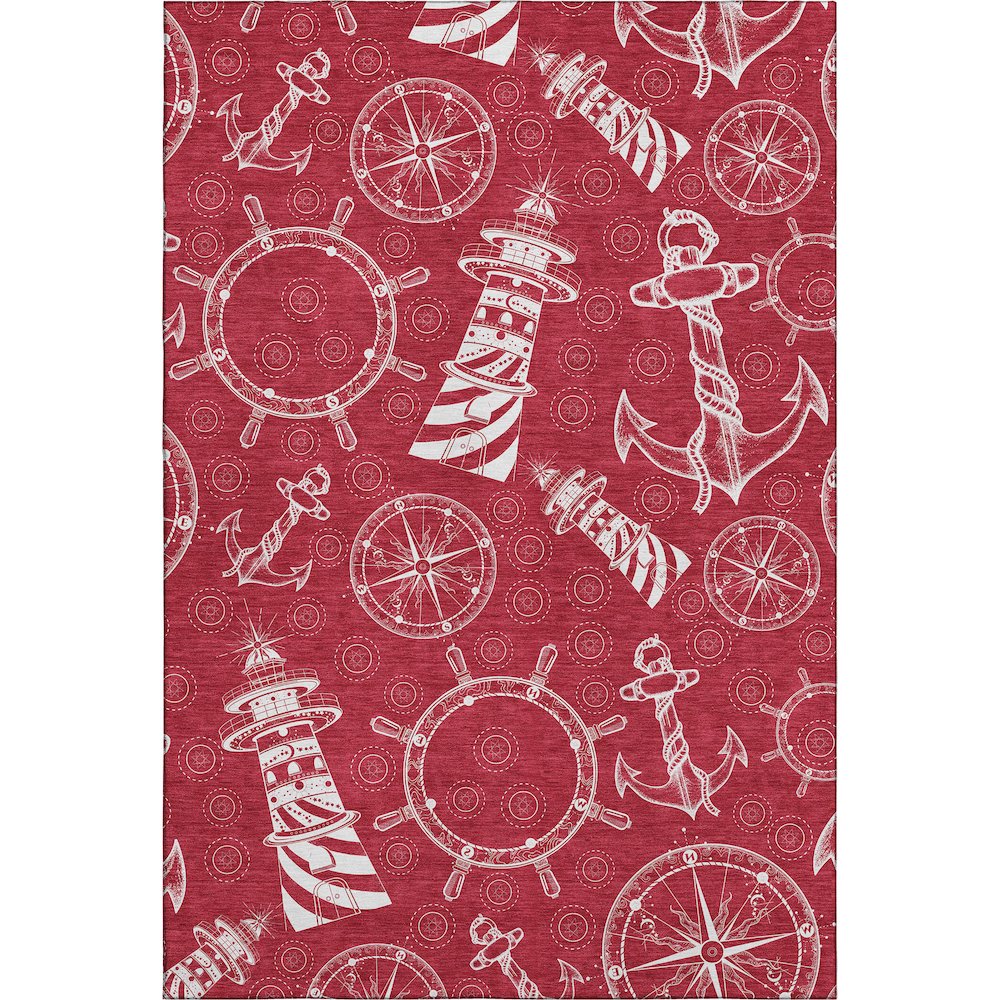 Premium Machine Washable Mayfield  Red 2'6" x 3'10" Rug. Picture 1