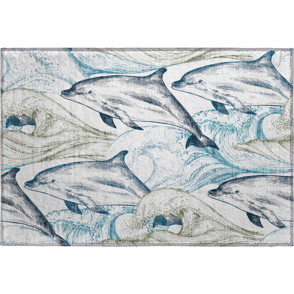Premium Machine Washable Mayfield  Ivory 1'8" x 2'6" Rug. Picture 1