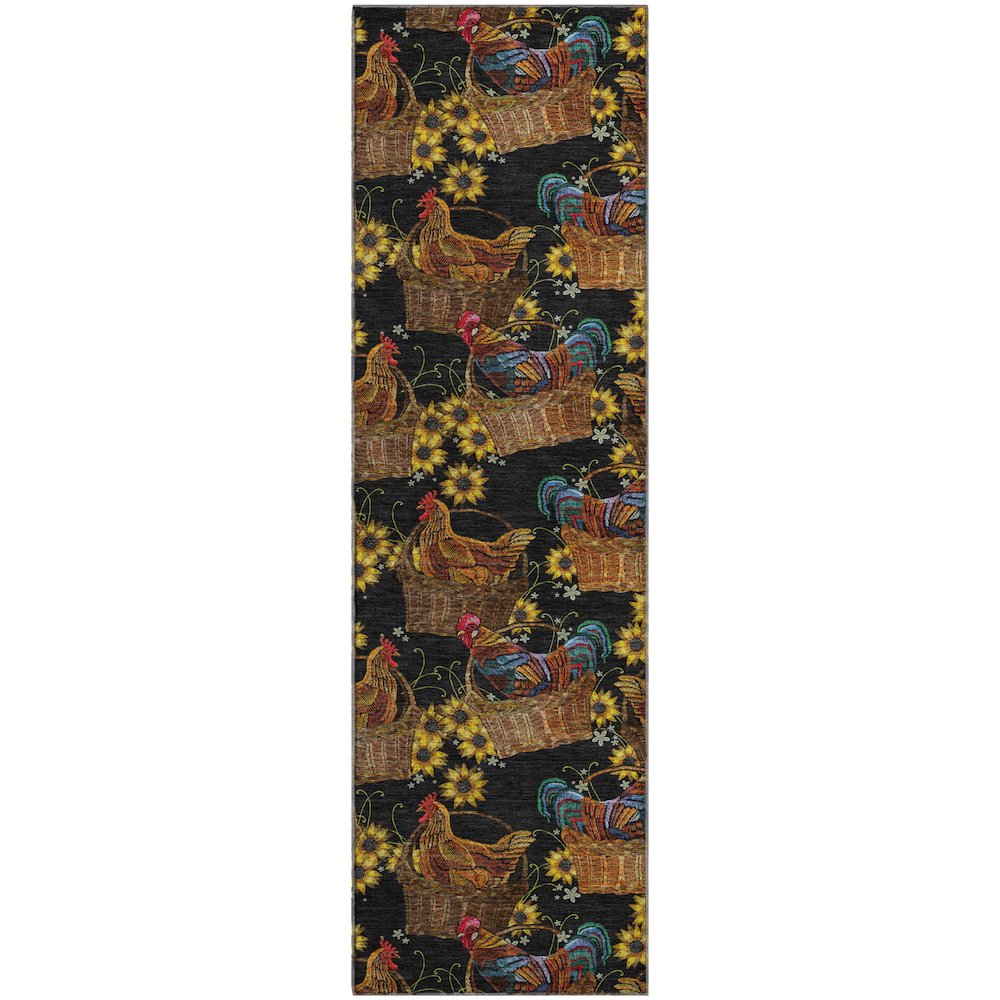 Premium Machine Washable Mayfield  Midnight 2'3" x 7'6" Runner Rug. Picture 1