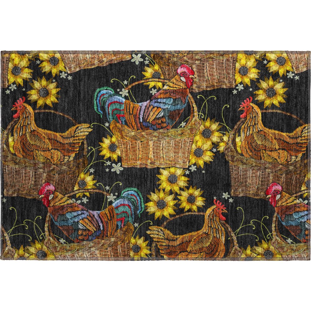 Premium Machine Washable Mayfield  Midnight 1'8" x 2'6" Rug. Picture 1