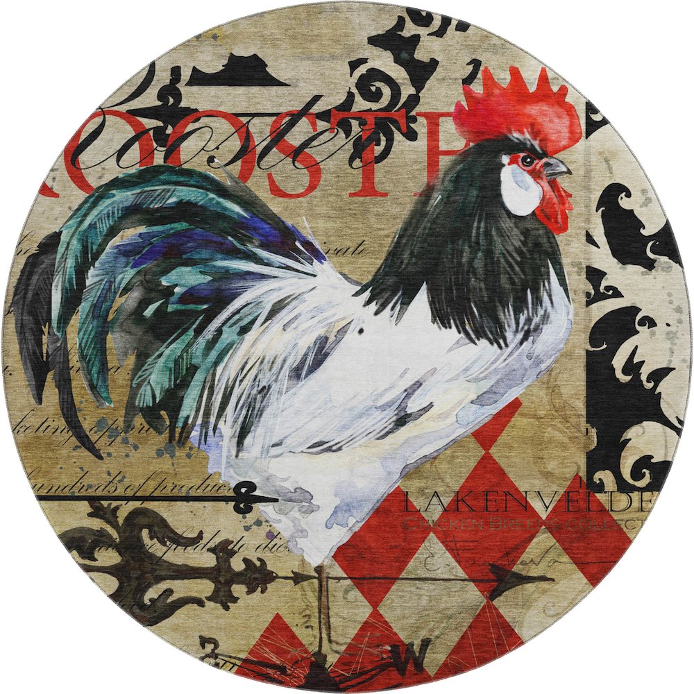 Premium Machine Washable Mayfield  Midnight 8' x 8' Round Rug. Picture 1