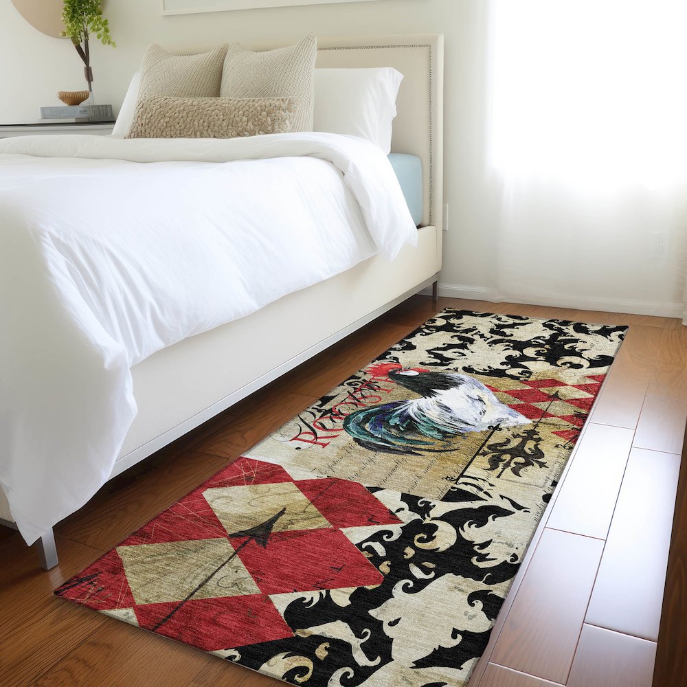 Premium Machine Washable Mayfield  Midnight 2'3" x 7'6" Runner Rug. Picture 5