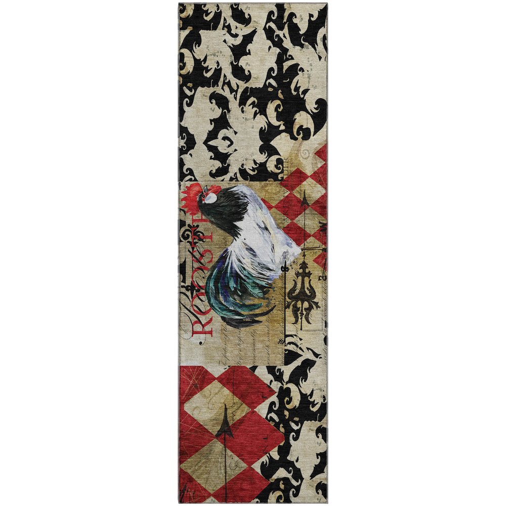 Premium Machine Washable Mayfield  Midnight 2'3" x 7'6" Runner Rug. Picture 1