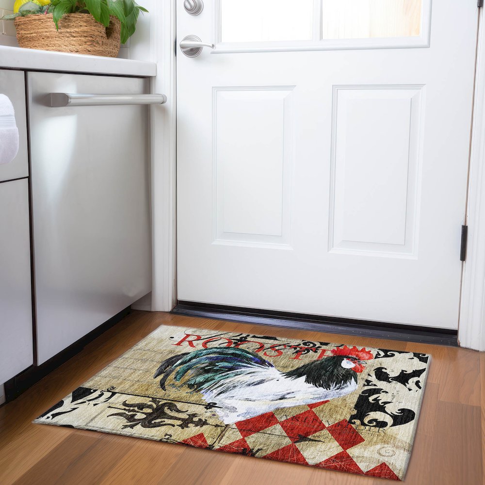 Premium Machine Washable Mayfield  Midnight 1'8" x 2'6" Rug. Picture 5