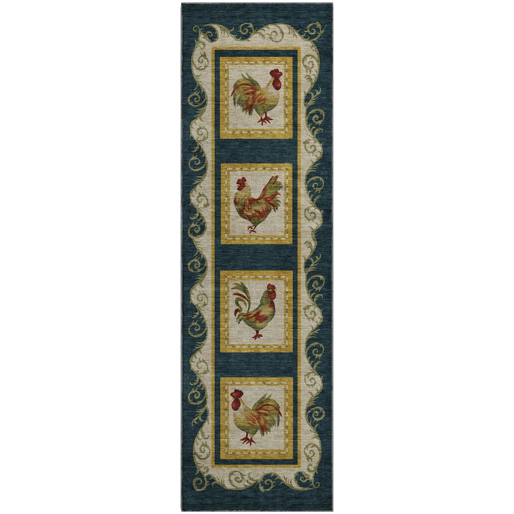 Premium Machine Washable Mayfield  Midnight 2'3" x 7'6" Runner Rug. Picture 1