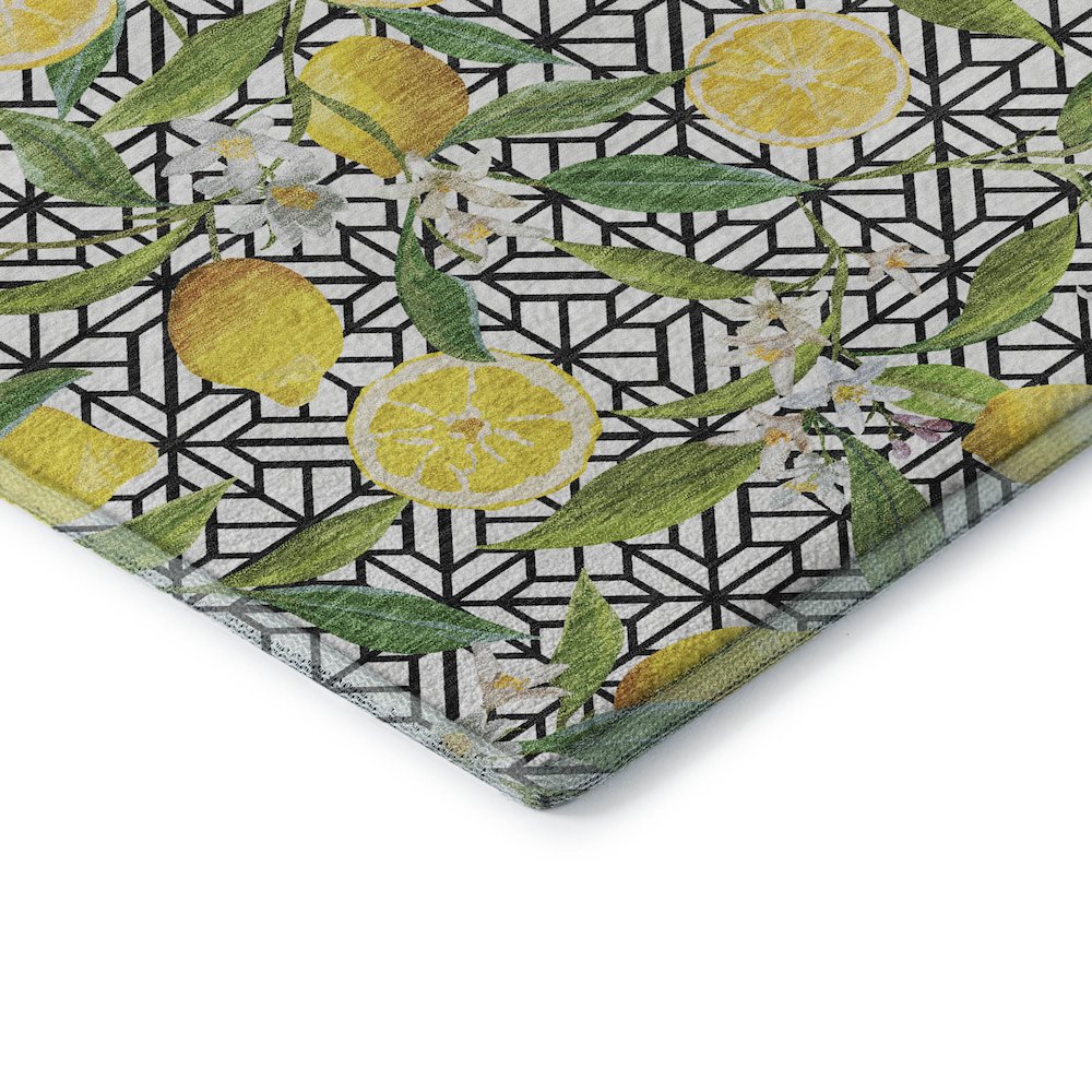 Premium Machine Washable Mayfield  Yellow 1'8" x 2'6" Rug. Picture 3