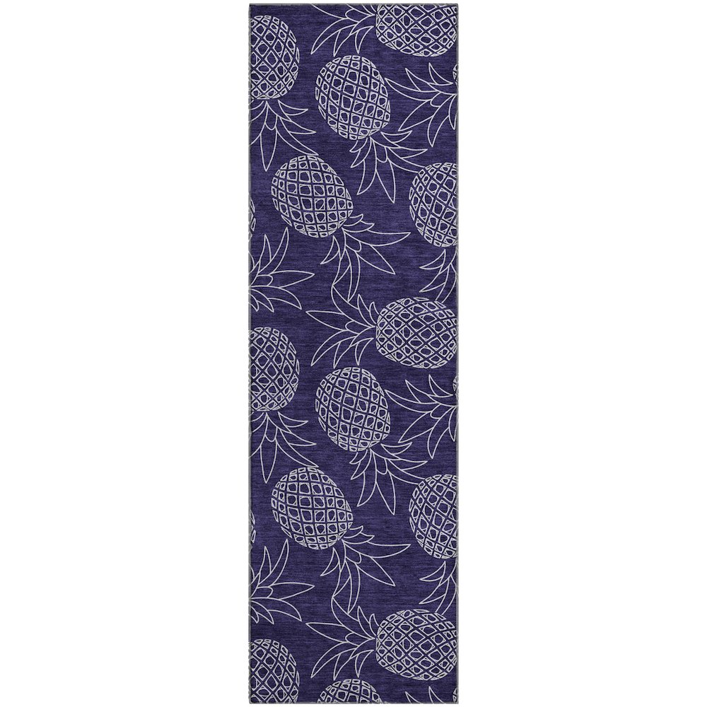 Premium Machine Washable Mayfield  Blue 2'3" x 7'6" Runner Rug. Picture 1
