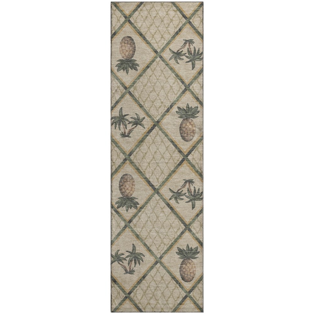 Premium Machine Washable Mayfield  Palm 2'3" x 7'6" Runner Rug. Picture 1
