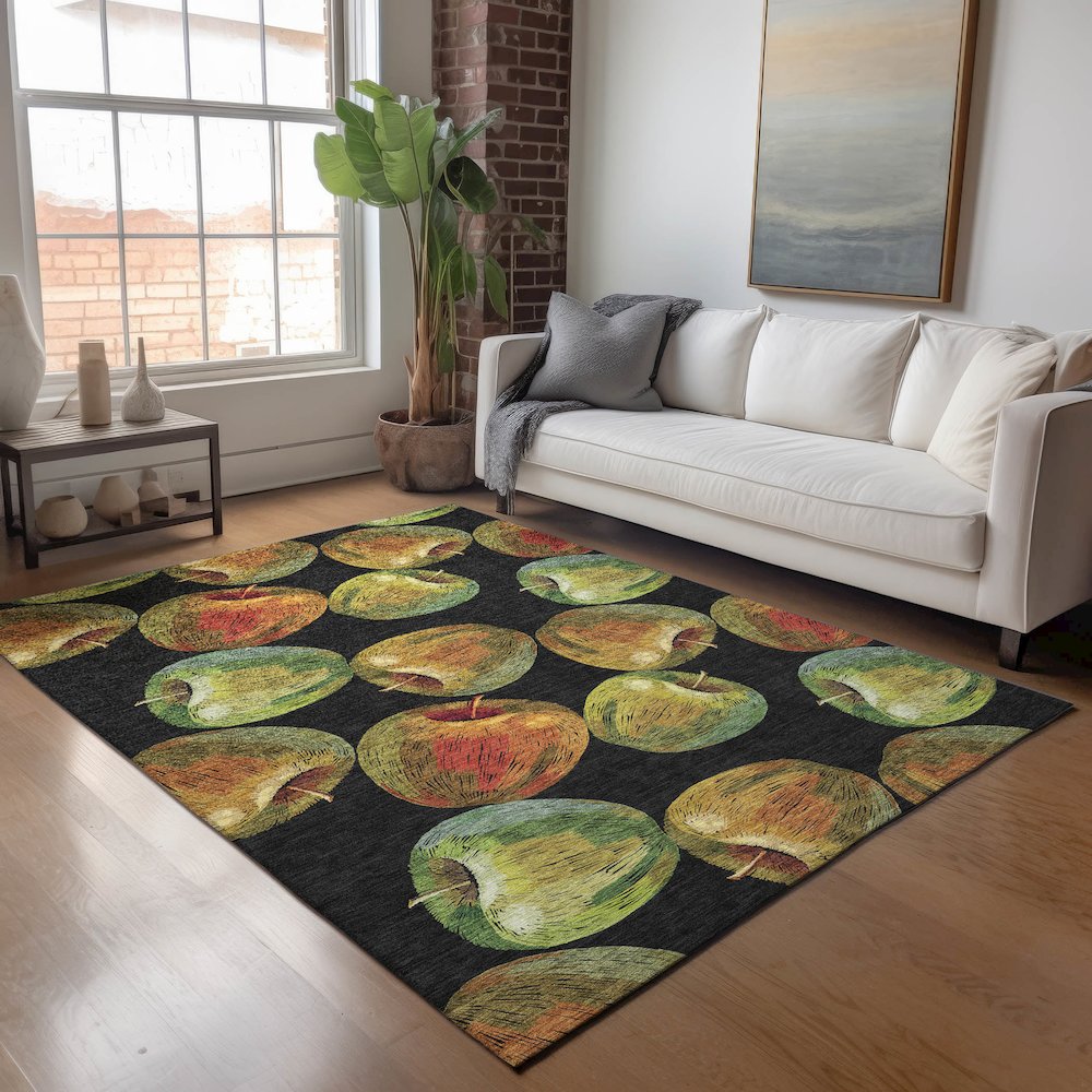 Premium Machine Washable Mayfield  Midnight 2'6" x 3'10" Rug. Picture 5