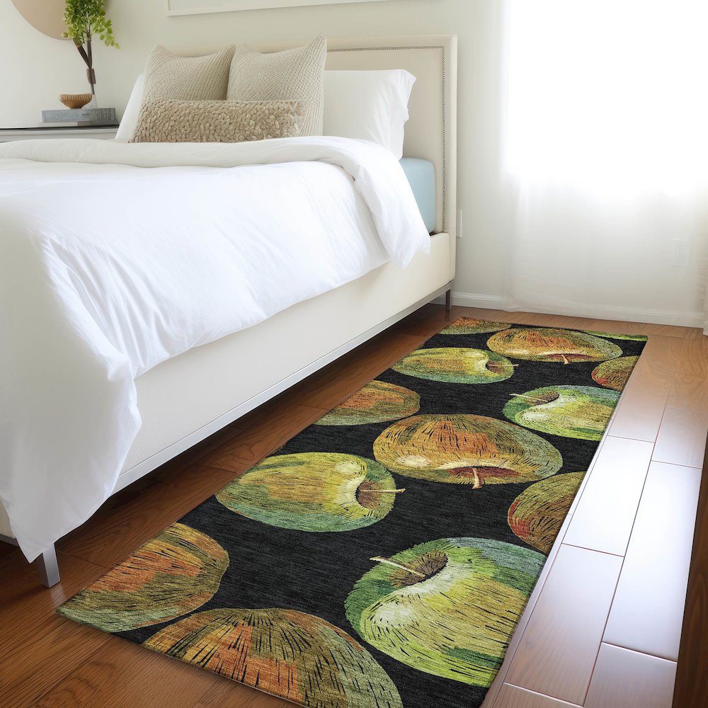 Premium Machine Washable Mayfield  Midnight 2'3" x 7'6" Runner Rug. Picture 5
