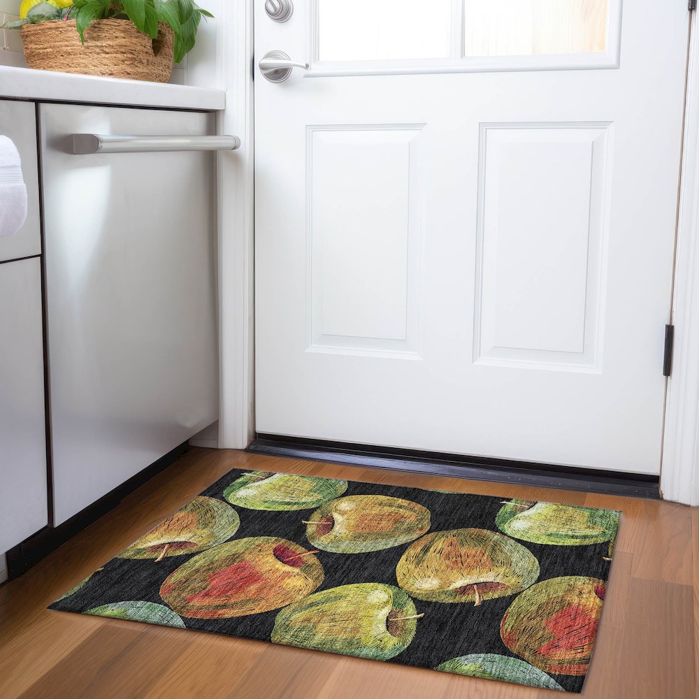 Premium Machine Washable Mayfield  Midnight 1'8" x 2'6" Rug. Picture 5